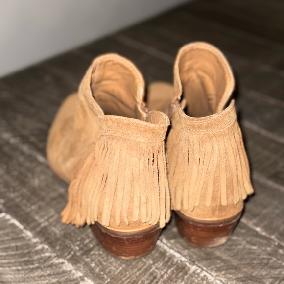 Lucky Brand Tan Suede Fringe Booties - Picture 2 of 7